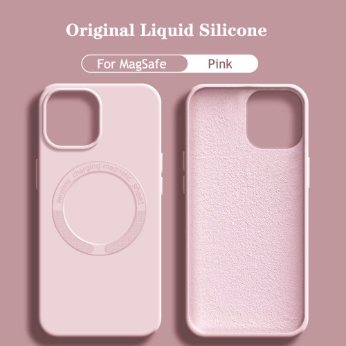 Fashion Magnetic For MagSafe Wireless Charging Liquid Silicone Case For iPhone 15 14 12 11 13 Pro Max Square Shockproof Cover
