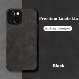 Luxury Shockproof Lambskin PU Leather Case For iPhone 15 13 12 11 14 Pro Max Mini X XS XR 7 8 Plus Retro Soft Shockproof Cover