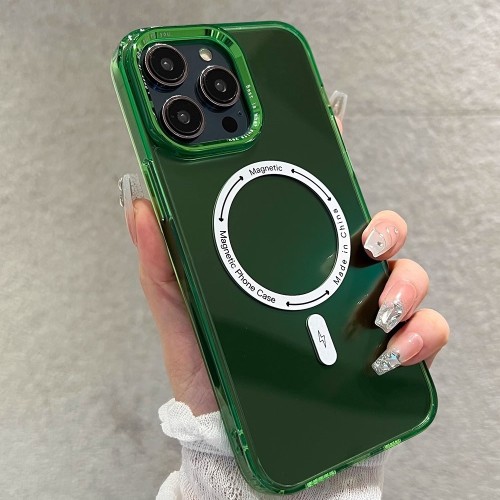 Luxury Transparent Hard Armor for Magsafe Magnetic Case For iPhone 15 14 13 12 11 Pro Max Plus Wireless Charger Hybrid PC Cover