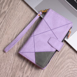 Wallet Line Splicing Zipper Leather Case For Samsung Galaxy S24 Ultra S23 Plus S22 S21 S20 FE A05s A14 A15 A34 A35 A53 A54 A55