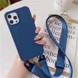 Crossbody Necklace Strap Lanyard Matte Silicone Case For iPhone 14 Pro Max 13 11 12 Mini XR X XS 6S 7 8 Plus SE Shockproof Cover