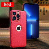 Luxury Leather Case for Apple iPhone 15 Pro MAX  14 13 12 11 XS XR 7 8 Plus Original Logo Hole Silicone Lens Protection Cover