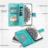 Lanyard Flip Leather Case for Samsung Galaxy S24 Ultra S23 FE S22 S21 S20 Plus S10 S9 Note 20 10 Zipper Wallet Multi Card Cover