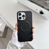 Pure Color Simple Business Style Leather Phone Case for iPhone 15 14 13 12 11 Pro Max Magnetic Wireless Charging Back Cover