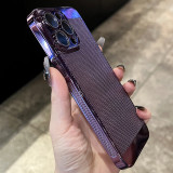 Luxury Plating Mesh Hollow Case for iPhone 15 14 Plus 12 13 11 Pro X XR XS Max 7 8 Cooling Ultra Thin Hard PC Shockproof Cover