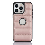 Fluffy Down Jacket Hollow LOGO Phone Case For iPhone 15 14 13 12 11 Pro Max 12 13Mini XS XR 7 8Plus Anti-fall Phone Back Cover