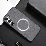 Fabric Magsafe Case for Samsung Galaxy S24+ Ultra S23+ S22+ S21 Plus Magnetic Charging Silicone Protection Cover S24+Ultra Coque