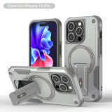 Cool Mecha for Magsafe Magnetic Stand Invisible Support Phone Case for IPhone 15 14 13 12 Pro Max 11 Hard Anti-fall Back Cover