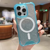 luxury Magnetic Gradient Glitter Phone Case For iPhone 15 13 14 12 11 Pro Max Plus For Magsafe Soft TPU Anti-Fall Back Cover