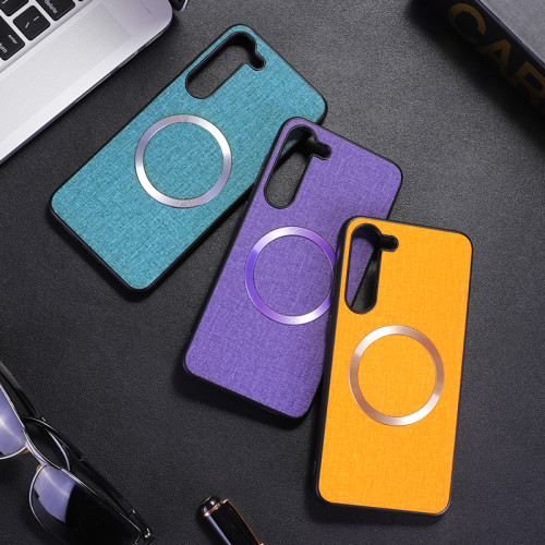 Fabric Magsafe Case for Samsung Galaxy S24+ Ultra S23+ S22+ S21 Plus Magnetic Charging Silicone Protection Cover S24+Ultra Coque