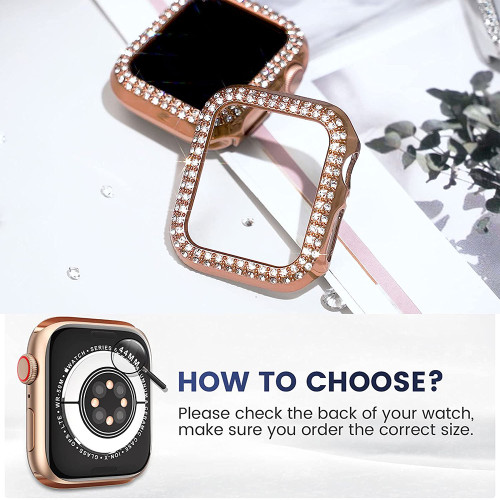 Protective Case for Apple Watch Case 9/8/7 41mm 45mm Bling Rhinestone Women Bumper Frame Cover iWatch Series 40mm 44mm 6/5/4 SE