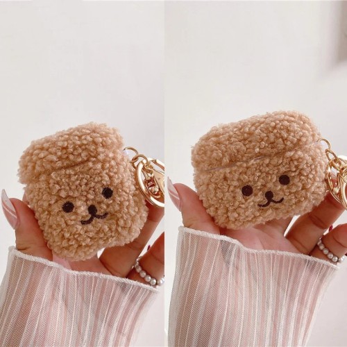 Fashion Headphones Fur Cases Lovely Plush Teddy Dog Case for Apple Airpods 12 Pro Cover Bluetooth Earphone Protective Cases