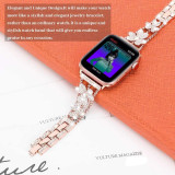 New Bling Metal Bracelet for Apple Watch Band 7 6 Women Luxury Stainless Replacement Strap for iWatch 5 4 3 Watchband 44mm 38mm