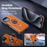 PU Leather Magnetic Ring Stand Phone Case For iPhone 12 13 14 15 Pro Max 14 15 Plus Magnetic Magsafe Wireless Charging Case
