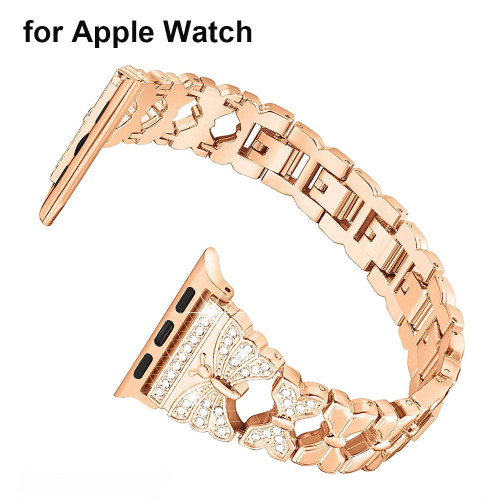 Bracelet Adjustable Wristband for Apple Watch Series 7 8 Band Women Bling Dressy Metal for iWatch 45mm 41mm 44mm 40mm 42mm 38mm