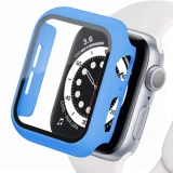 Tempered Glass+cover For Apple Watch 9 8 41mm 45mm 42mm 38mm PC bumper Screen Protector Case iWatch series 7 6 5 4 se 44mm 40mm