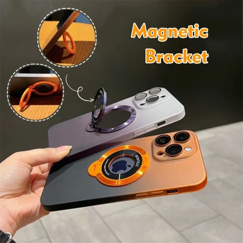 Luxury Gradient Bracket Magsafe Case for iPhone 12 13 14 15 Pro Max iPhone 14 15 Plus Magnetic Charging Kick Stand Holder Cover