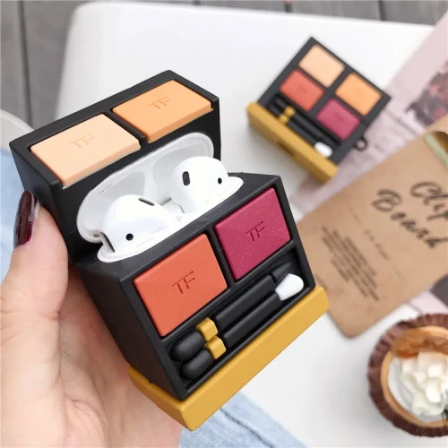 Fashion 3D brand eye shadow Perfume Bottle makeup case cover for airpods case1 2 Silicone wireless Bluetooth for airpods pro box
