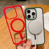 Candy Color Bumper Transparent For Magsafe Magnetic Case For iPhone 14 11 12 13 15 Pro Max Mini X XS XR 8 7 Plus SE Clear Cover
