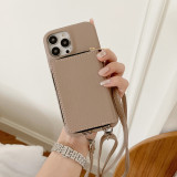 Luxury Crossbody lanyard zipper wallet leather case for iPhone 13 15 11 12 11pro 14pro 14pro max Mini x xr 7 8 SE phone cover