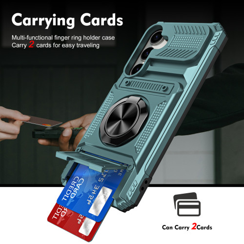 ShockProof Armor Phone case For Samsung Galaxy S24 Ultra A35 A25 A15 A14 5G 4G  Magnetic Metal KickStand Bracket Card Slot Case