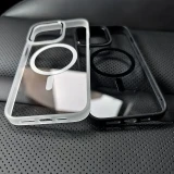 Metal Frame Case For iPhone 15 14 13 12 11 Pro Max Plus Transparent For Magsafe Magnetic Wireless Charge Lens Protector Cover