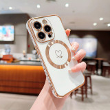 Fall Prevention Magnetic Heart  Phone Cases For iPhone 11 12 13 14 15 Pro Max Plus Magsafe Wireless Charging Cover