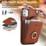 Crossbody Ring Holder Cards Solt Leather Wallet Case For iPhone 15 Pro Max 14 Plus 13 12 11XS XR 7 8 SE 2022 Long Lanyard Cover
