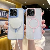 Luxury Acrylic Clear Bumper Phone Case for iPhone 15 14 13 12 11 Pro Max 15 Plus Magnetic Wireless Charge Lens Protection Cover