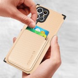 for Magsafe Carbon fiber Leather Case for Samsung Galaxy S22 Ultra S24 S23 Plus Note 20 Ultra magnetic Wallet Card Pocket Cover