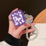 Crystal Butterfly Pendant Bead Bracelet Earphone Case for Apple airpods 1/2 /3 For Airpods Pro 2nd Earphone Case With Keychain