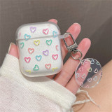 Fashion Glitter Shiny Heart Pendant Wireless Earphones Case For Airpods Pro 2nd Cover AirPods 2 1 3 Charging Box with Keychain