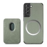 for Magsafe Carbon fiber Leather Case for Samsung Galaxy S22 Ultra S24 S23 Plus Note 20 Ultra magnetic Wallet Card Pocket Cover
