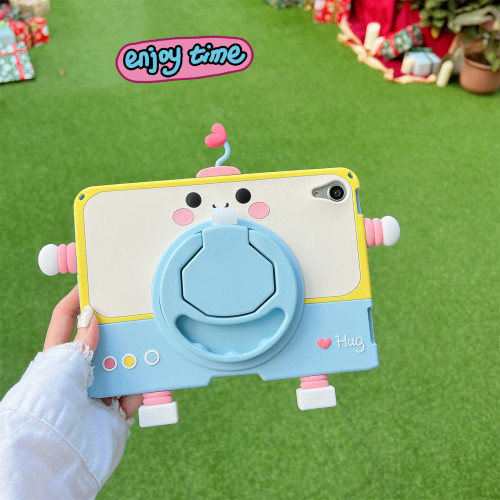 Kids Case For iPad 10th Generation 10.9 Inch Swivel Stand Cute Silicone Cover iPad 9/8/7th 10.2 Air 5 4 Pro 11 Mini 6 10.5 6th