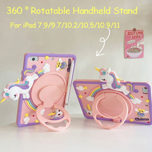 Cartoon Unicorn Kids Bubble Funda Case iPad 10.9 10th 10.2 9 8 7th Gen Case Kids Cover for iPad Air 1 2 3 4 5 Pro 11 2022 2021