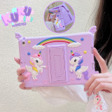3D Unicorn Soft Case for iPad 9th 8th 7th Generation ipad air 2 iPad air5 air4 10.9 Mini6 iPad Mini 4 5 Kids Case With Holder