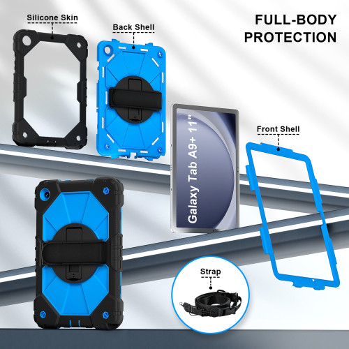 Case For Samsung Galaxy Tab A9 S8 S7 Plus SM-X110 X210 X700 X800 T870 T970 T730 A8 X200 A7 Lite T220 A 8.0 T290 Rotating Cover