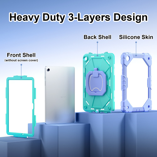 Armor Case For Samsung Galaxy Tab A9 SM-X110 SM-X115 SM-X117 8.7 inch A9 Plus SM-X210 SM-X216B SM-X218U 11 inch Stand Cover Capa