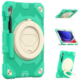 Kids Armor Case For Samsung Galaxy Tab S9 FE 2023 SM-X710 X716B X510 X516B 360 Rotating Cover With Strap Handle Grip Pen Slot