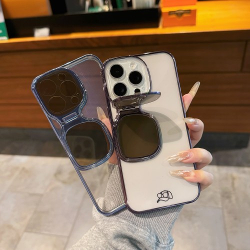 Anti-Fall Sunglasses Bracket Phone Case For IPhone 13 14 15 Pro Max Luxury invisible Bracket Cover For iPhone 13 14 15 ProMax