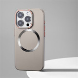 Luxury Lens Holder Matte Hard PC Case For iPhone 15 14 13 Pro Max For Magsafe Magnetic Wireless Charge Back Cover Cases Shell