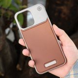 Luxury Leather Fragrance Phone Case For Iphone 13 14 15 Pro Max Magnetic Aluminum Metal Phone Cover For IPHON 13 14 15 Promax