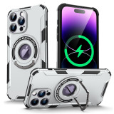Military Alloy Bracket Holder Magnetic For Magsafe Case For iPhone 15 14 13 12 11 Pro Plus Max Wireless Charge Solid Aomor Cover