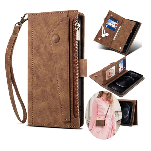 Crossbody Zipper Cards Solt Wallet Leather For iphone 15 Pro Max 14 Plus 13 12 mini 11 XS XR X XS 6 7 8 SE2022 Bag Pocket Cover
