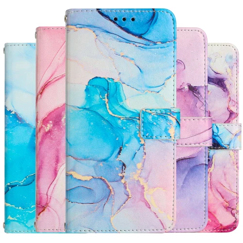 Luxury Marble Flip Leather Case for IPhone 15 Pro Max 14 Plus 13 12 11 8 7 Se 2022 Wallet Kickstand Cards Solt Book Cover Fundas