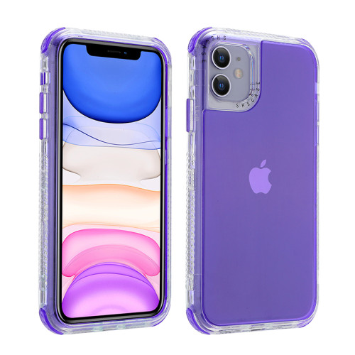 Shockproof Bumper Transparent Phone Case For iPhone 11 12 13 14 15 Pro Max XR X XS Max 7 8 Plus 12 13 14 Candy Color Back Cover