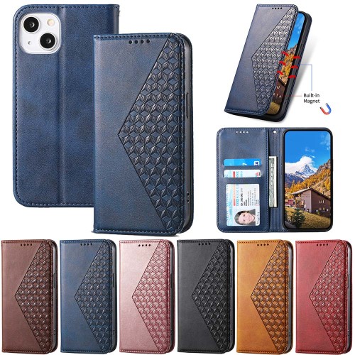 Magnetic Leather Case For iPhone 15 14 13 12 mini 11 Pro Max X XR XS Max 7 8 6 6s Plus SE 2020 Card Slot Wallet Cover With Strap