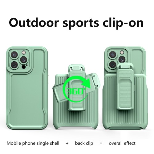 Shockproof Silicone Moblie Phone Case For iPhone 15 14 13 12 11 Pro Max Shell Outdoor Sports Back Clip Holder Military Cover