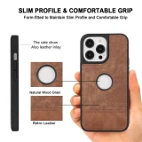 Slim PU Leather Stitching Phone Case for iPhone  17 Air 16 15 14 13 12 11 Pro Max X XS XR 7 8 Plus SE 2020 2022 Logo Hole Soft Back Cover