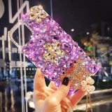 Luxury Flower Crystal Gem Rhinestone Cases For Samsung Galaxy S23Ultra S24 Plus S22 Ultra iPhone 15 14 13 Pro Max Cover